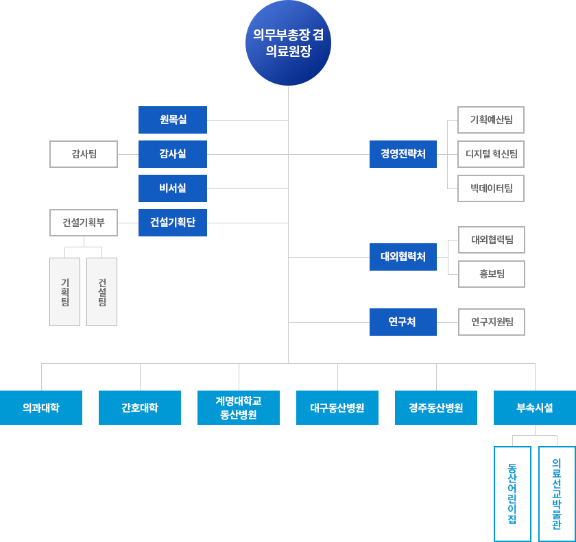 계명대학교 동산의료원 조직도